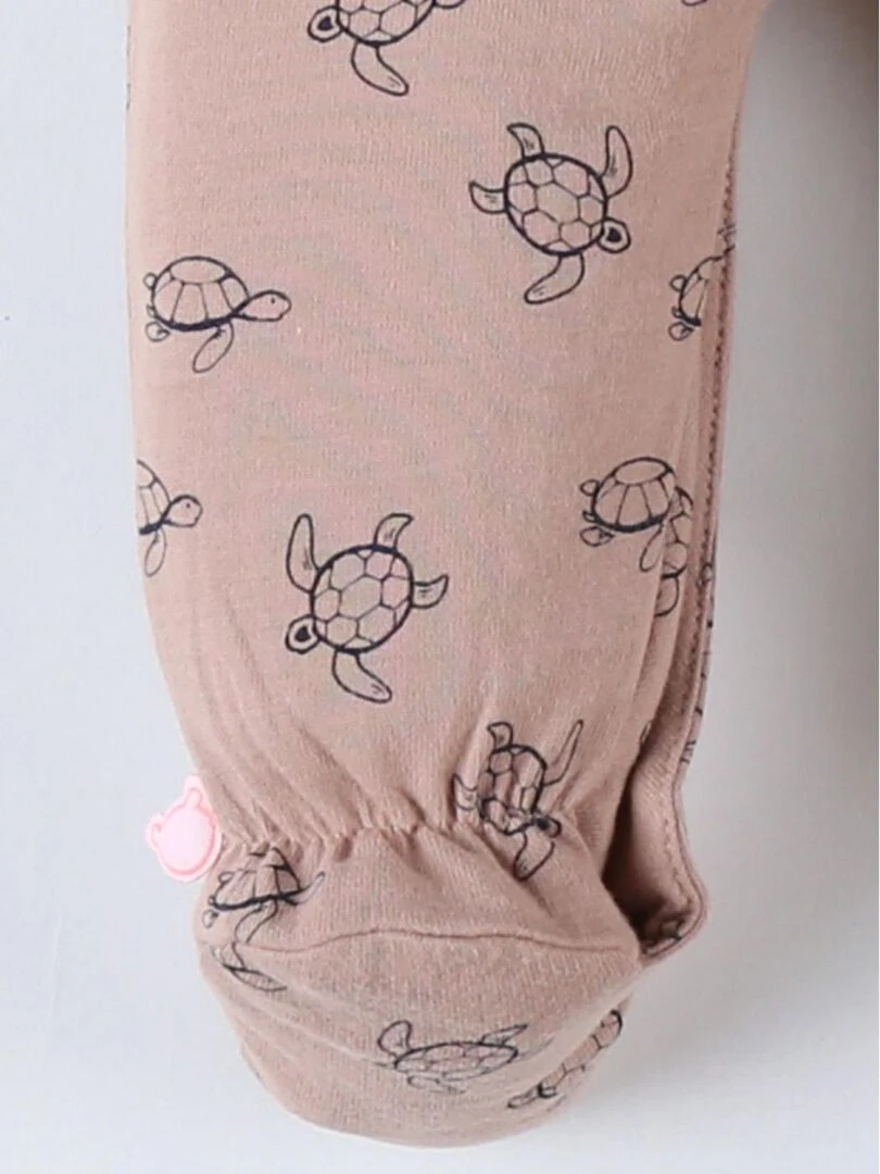 Pyjama 1 pièce à imprimé tortues en jersey    Noukie's   Marron