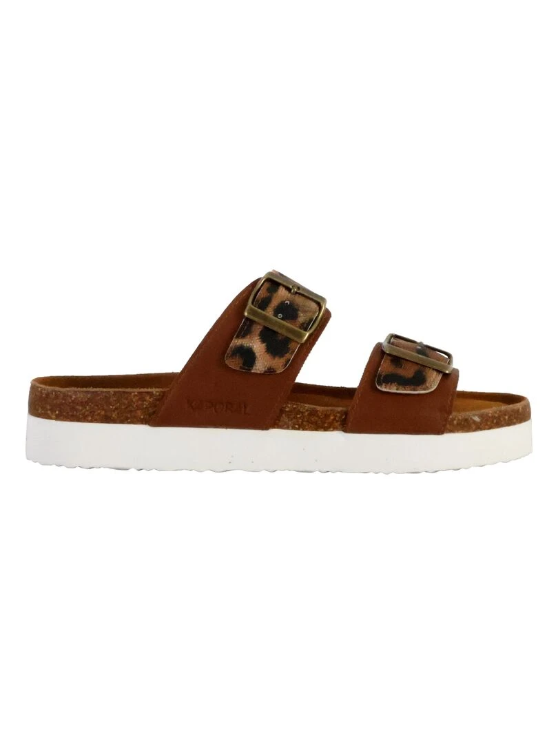 Mules Plate Cuir Solinea Marron