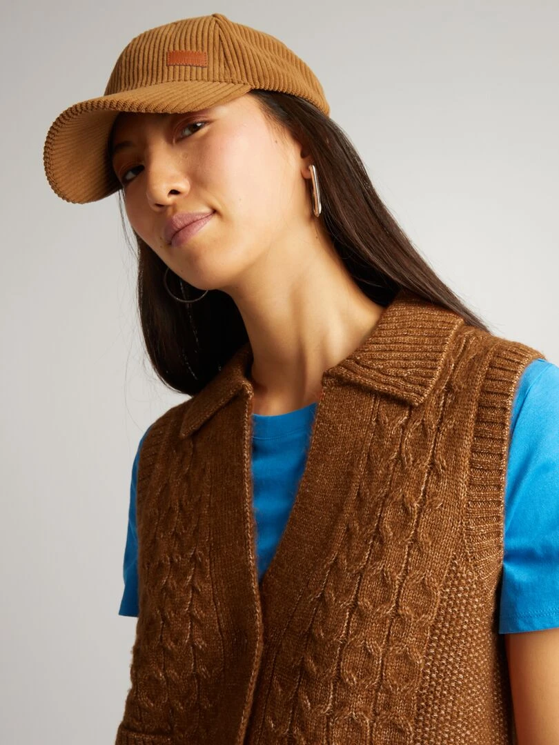 Gilet en maille   Marron