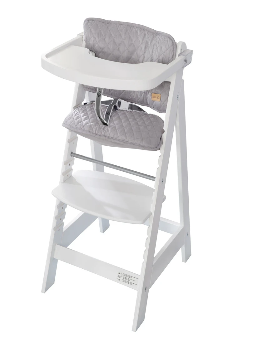 ROBA Chaise Haute Évolutive "Sit Up Fun" + Coussin "roba Style" Blanc/Gris Blanc