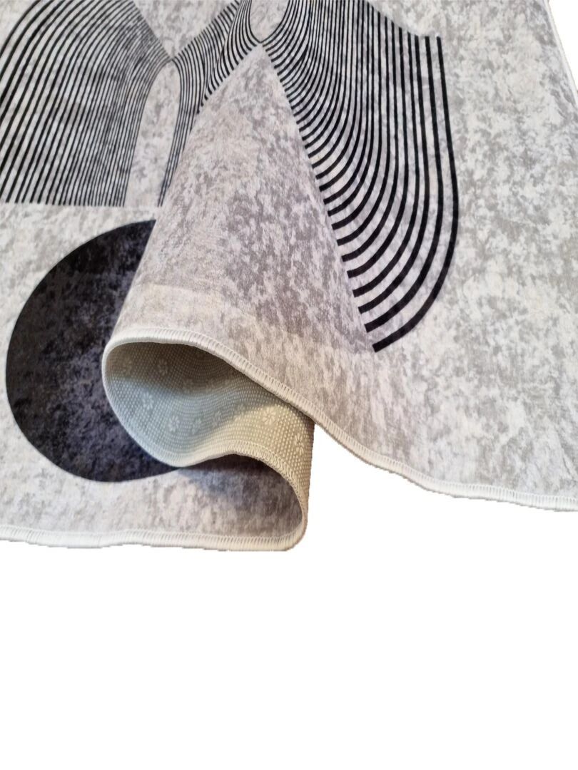 Tapis SEVENTIES Gris Noir   Noir