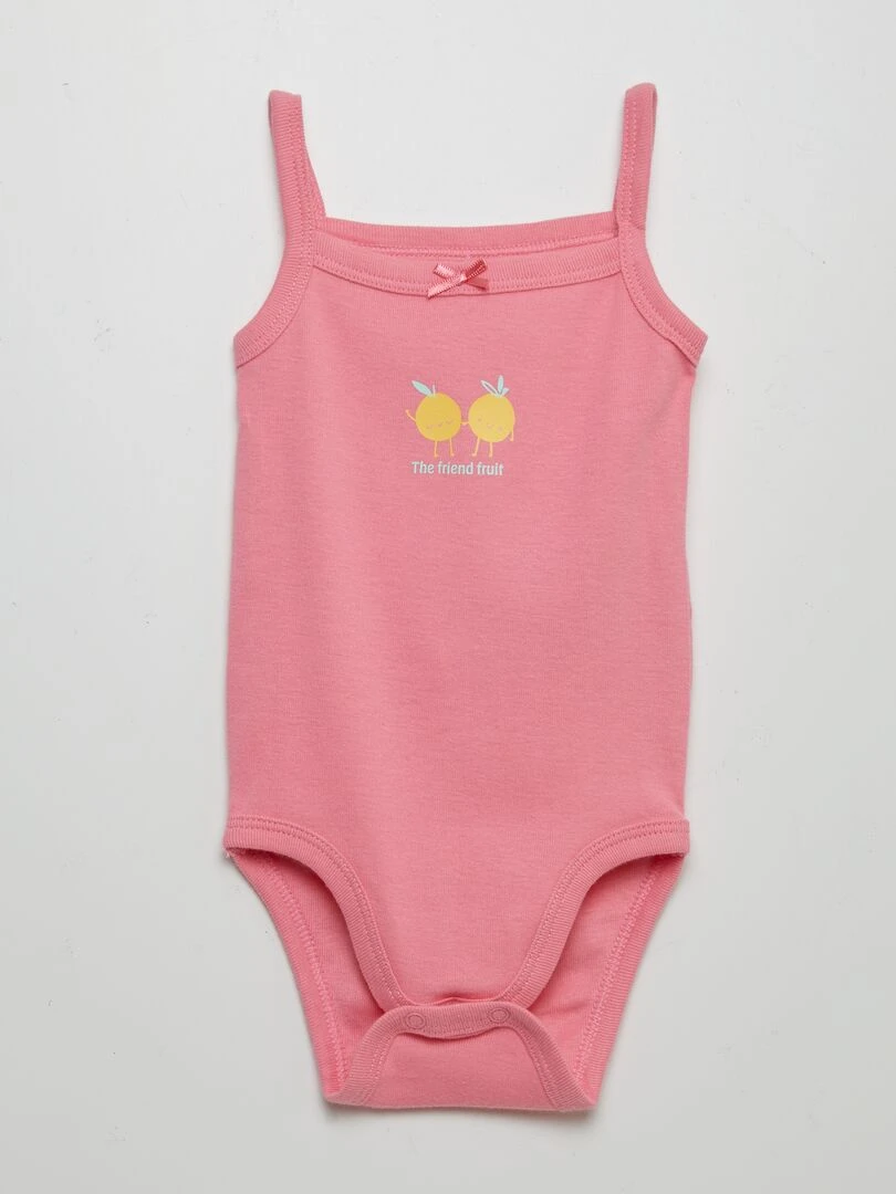 Lot de 3 bodys à bretelles Rose