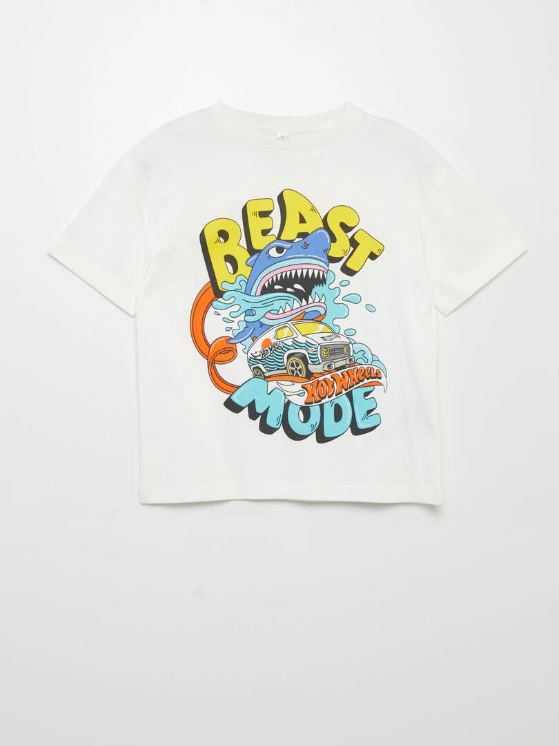Tee shirt imprimé 'Hot Wheels' blanc