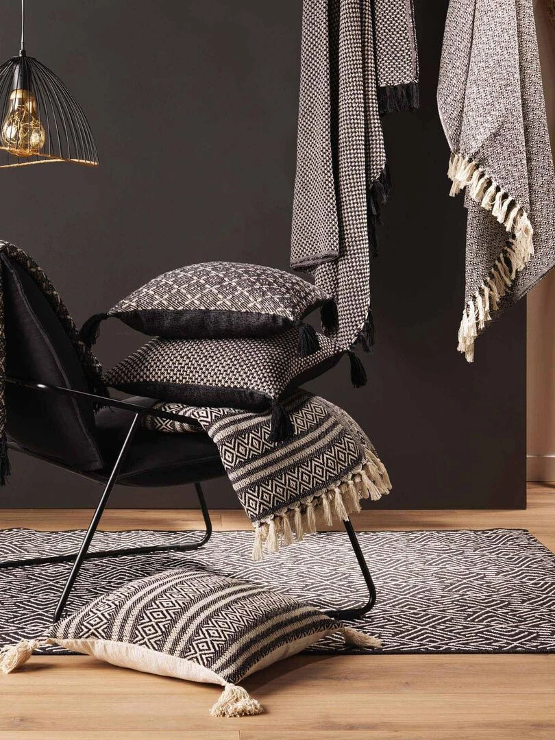 Coussin 40 x 40 cm Janna   Noir