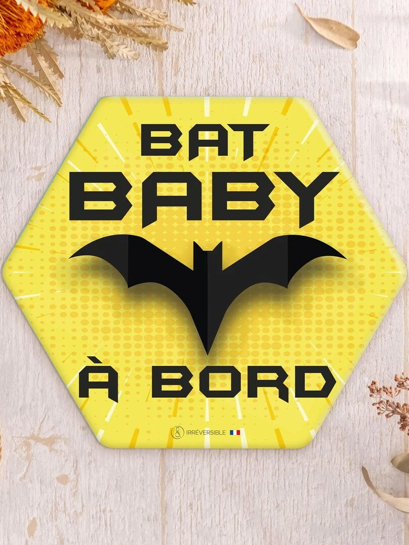 Adhésif / Autocollant bébé à bord Bat Baby Jaune