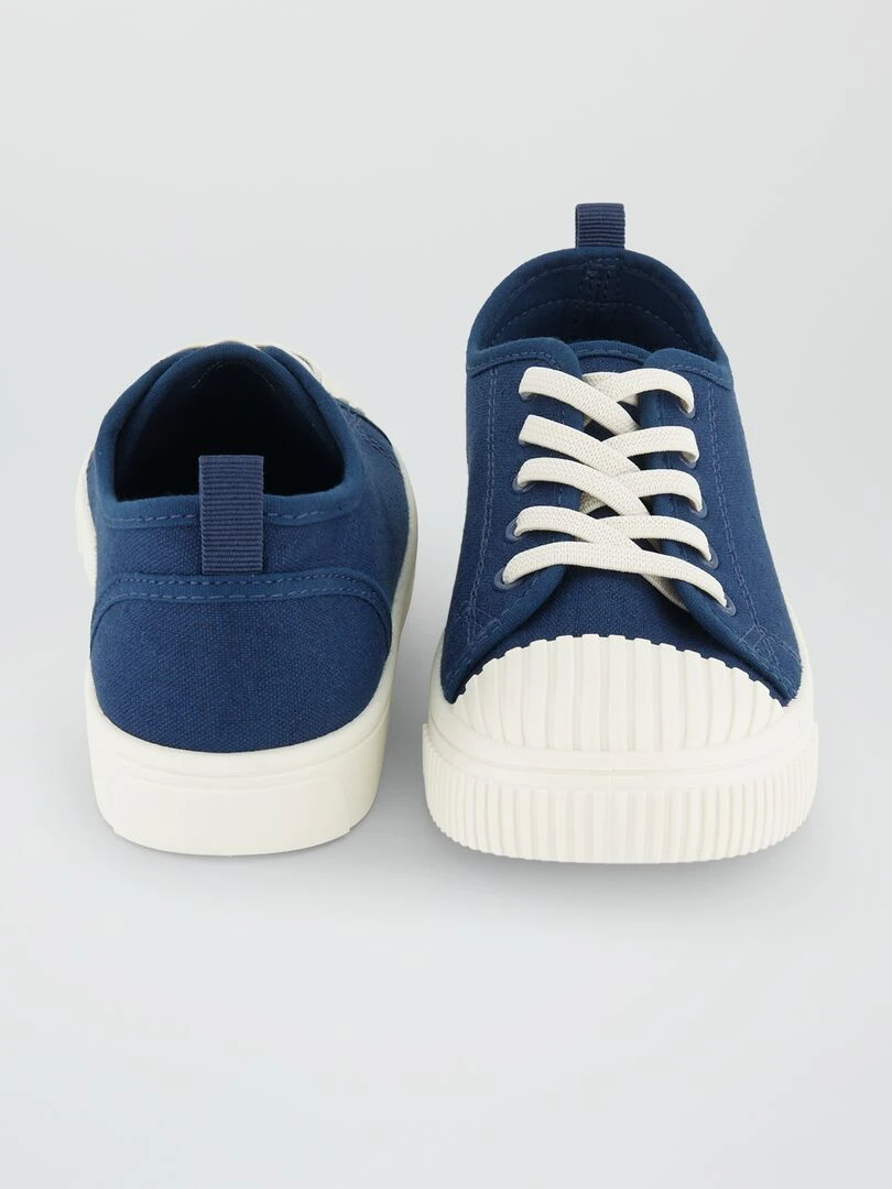 Baskets en toile à lacets   Bleu