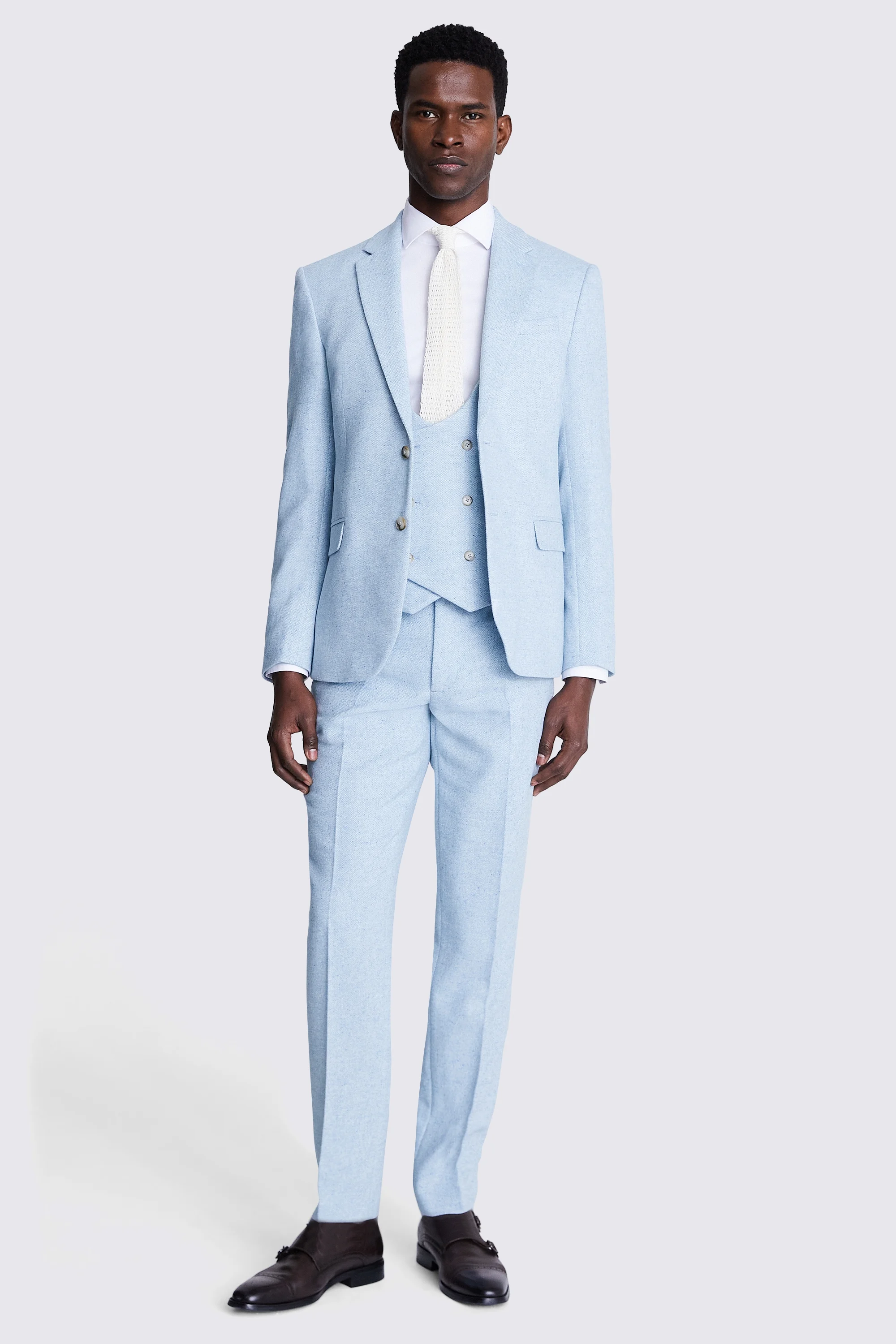 Slim Fit Light Blue Donegal Tweed Jacket Buy Online at Moss