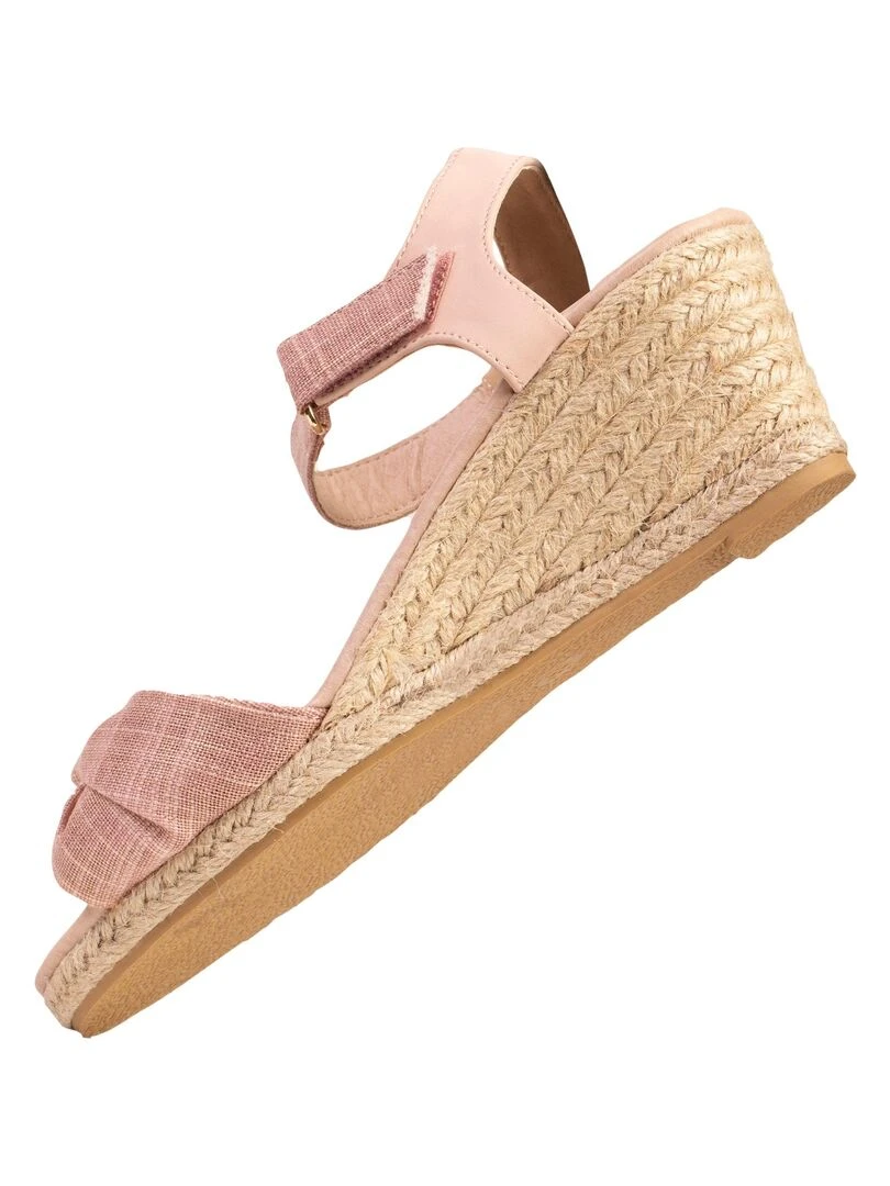 Espadrilles Femme nœud talon Rose   Rose