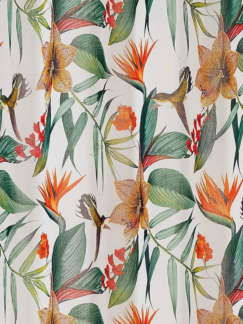 Rideau d'ameublement imprimé exotique   Blanc