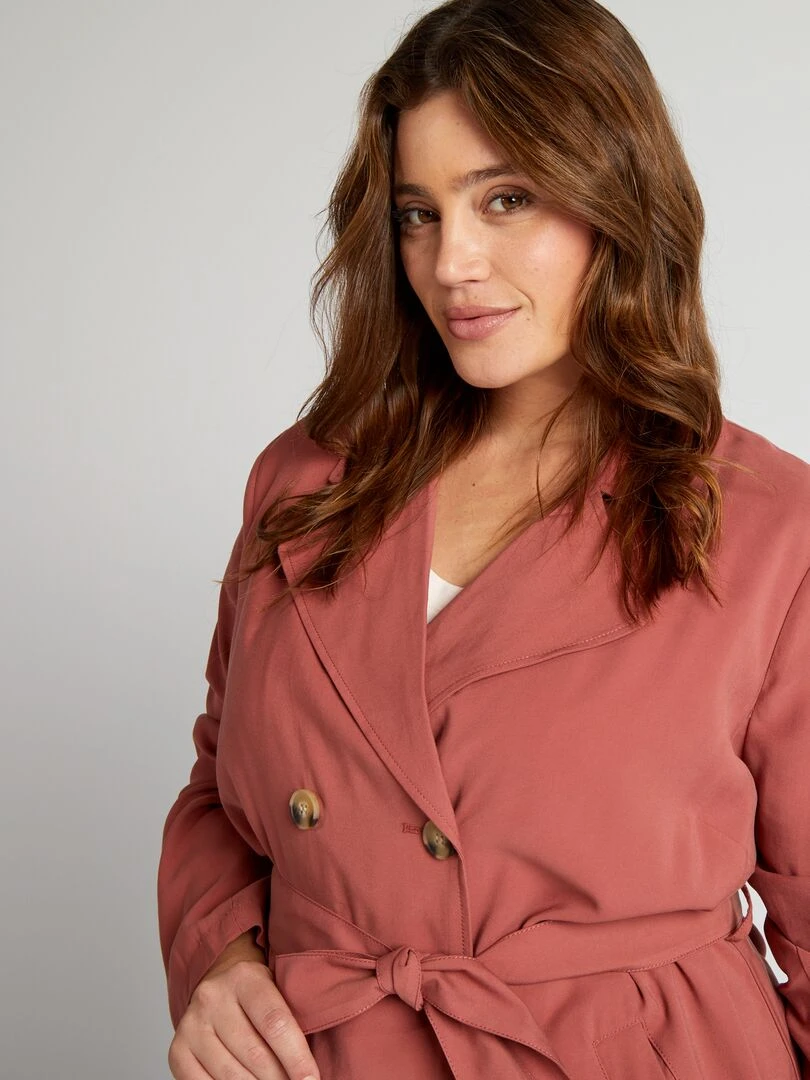 Trench fluide double boutonnage   ROUGE