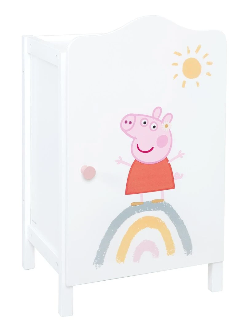 ROBA Armoire pour Vêtements de Poupée en Bois Peppa Pig Motif Arc en ciel N/A