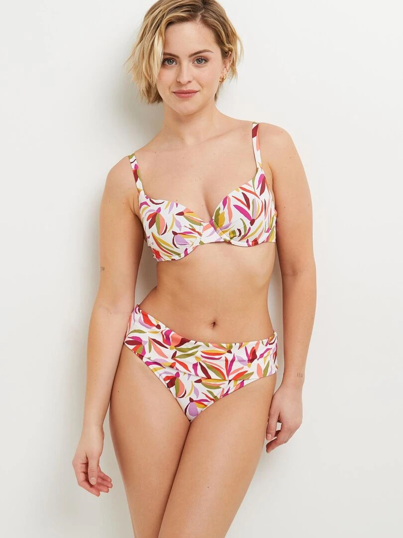Maillot de bain culotte maxi Maya RougeGorge Lingerie Blanc Multicolore