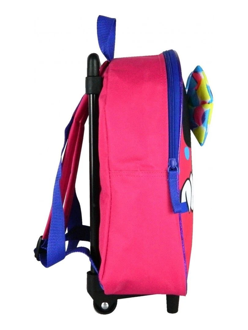 BAGTROTTER Sac à Dos à roulettes 31 cm Minnie Disney Rose avec noeud en 3D   Rose