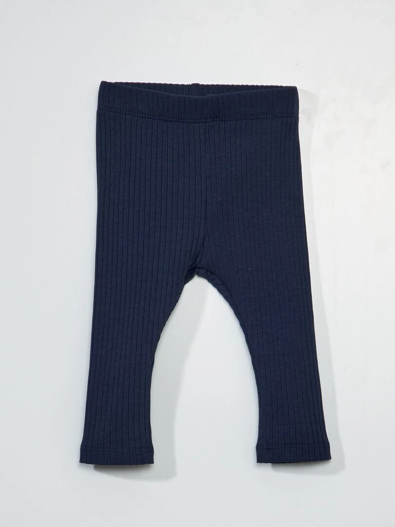 Lot de 2 leggings côtelés Mixte Gris/bleu marine