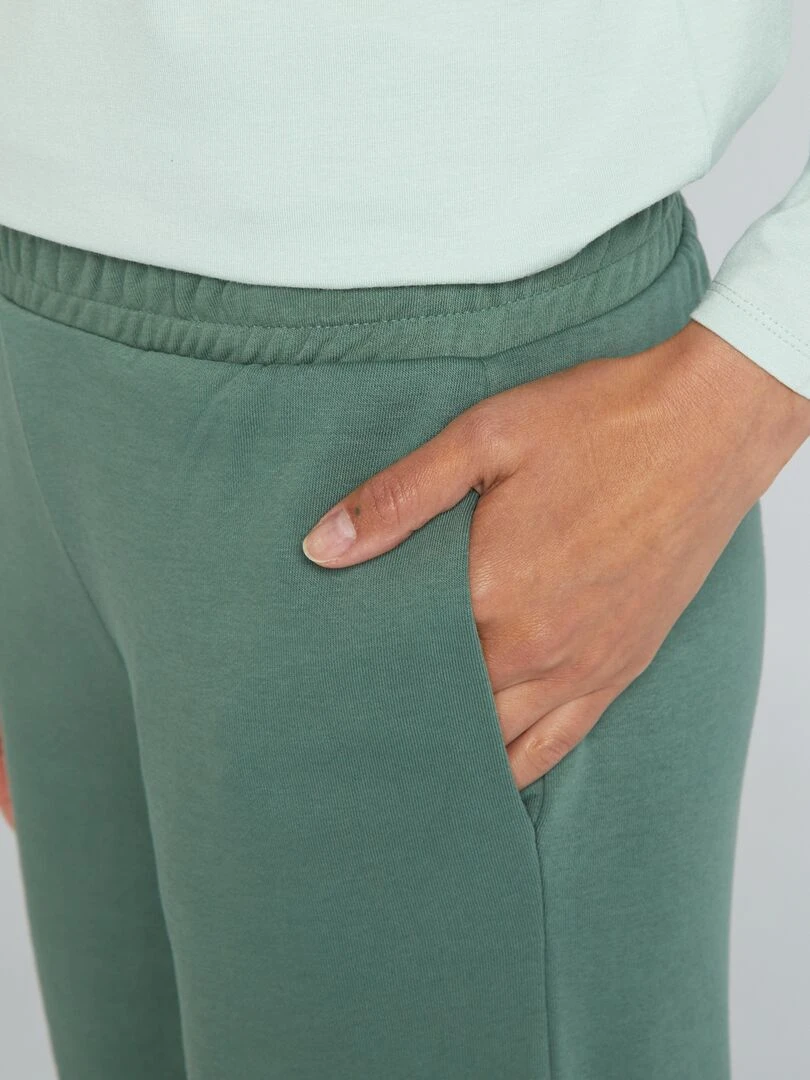 Jogging large et uni   Vert