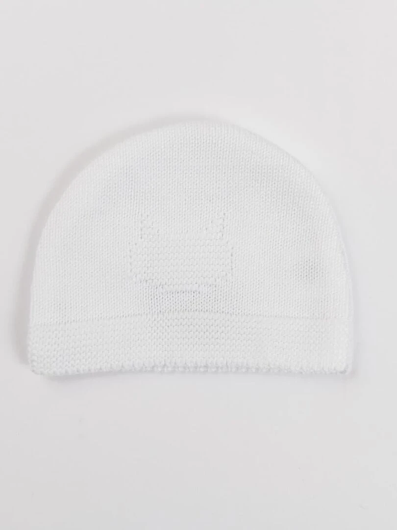 Bonnet en coton Petits Chats Blanc