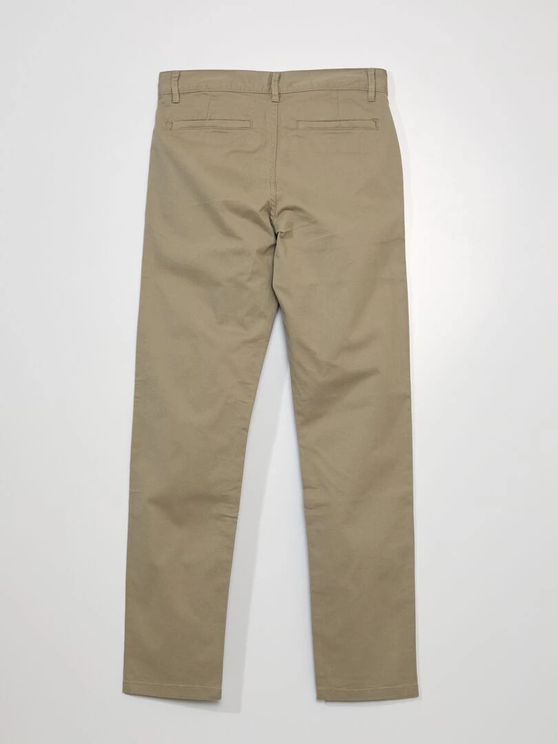Pantalon chino en coton stretch L34 Beige
