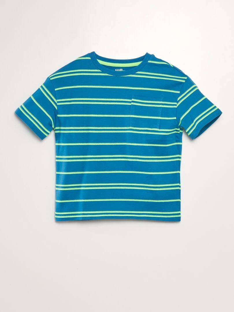 T shirt à rayures en jersey Vert
