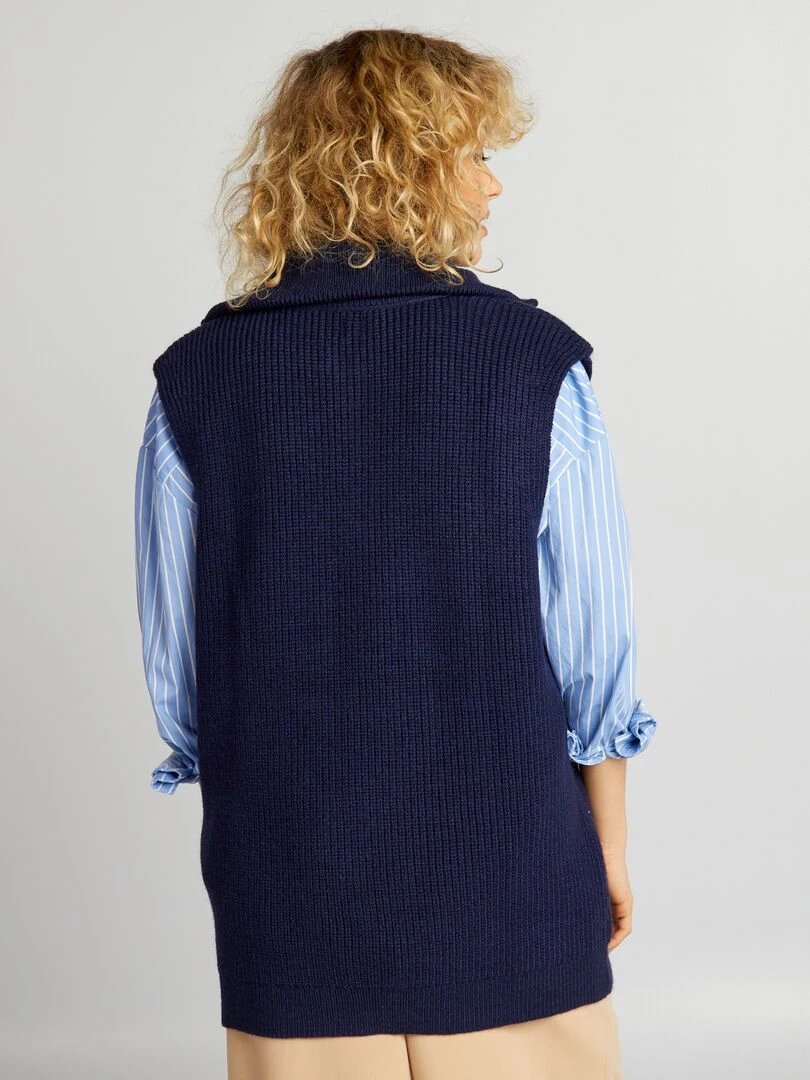 Pull camionneur sans manches   Bleu