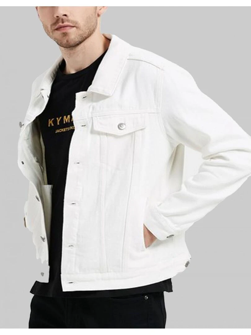 Blouson jeans Kebello Blanc Blanc