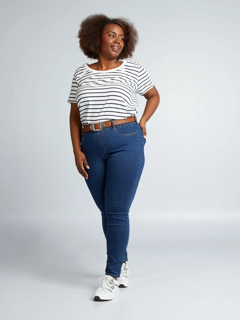 Tee shirt en coton avec imprimé Marinière