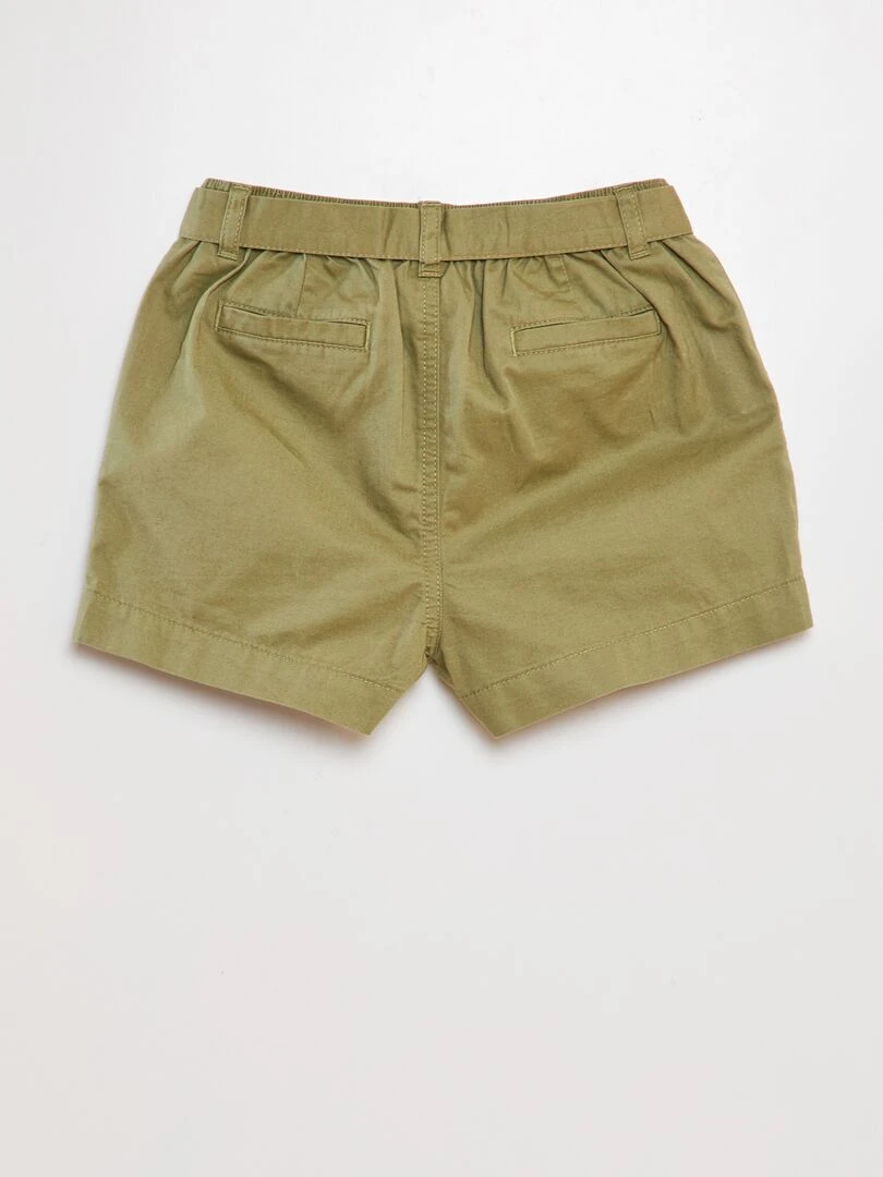 Short en popeline   Kaki