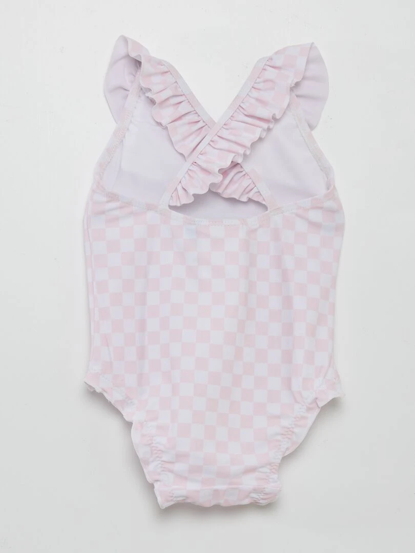 Maillot de bain damier 'Marie' 1 pièce Rose