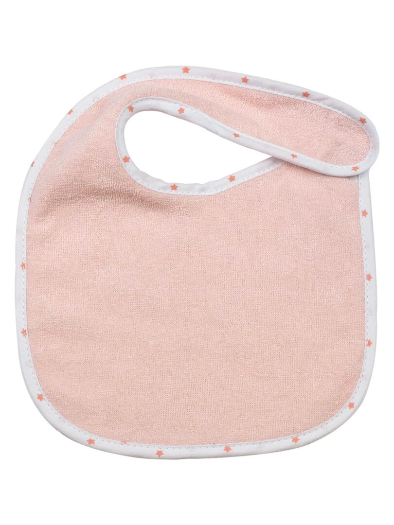 Lot de 7 bavoirs de naissance à velcro roses   Rose