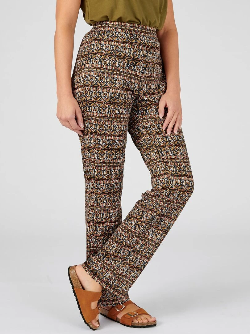 Pantalon maille crêpe stretch   Damart   Kaki