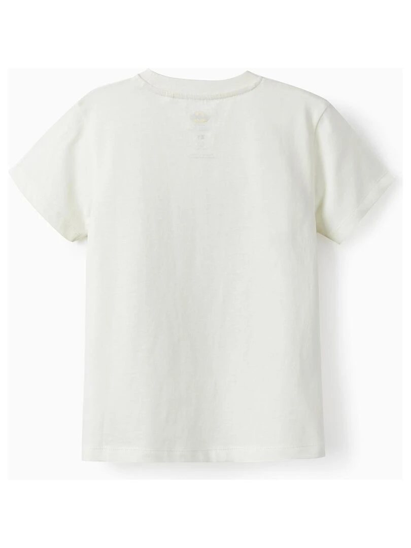 T shirt en jersey de coton pour garçon 'Batman' manches courtes Blanc