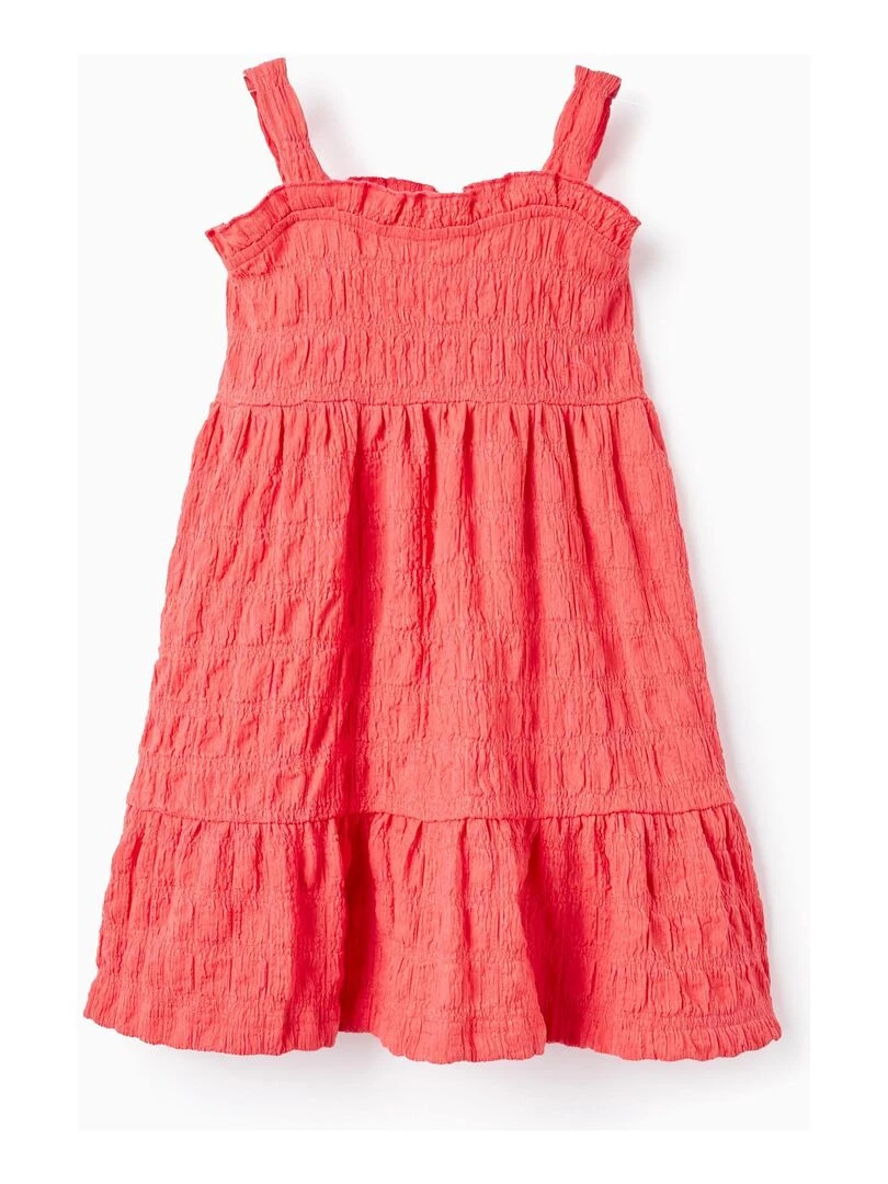 Robe Texturée à Bretelles pour Bébé Fille manches courtes CUBA Rose