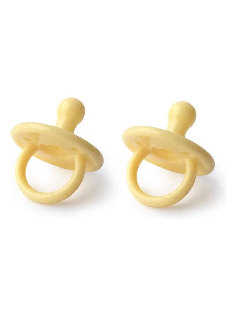 Lot de 2 sucettes en silicone 0 36m Jaune