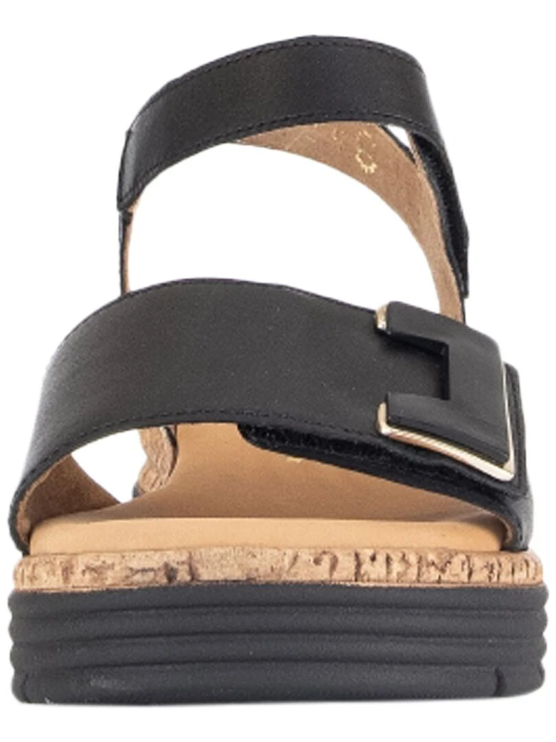 Sandale Compensé Cuir Gabor Lamina   Noir