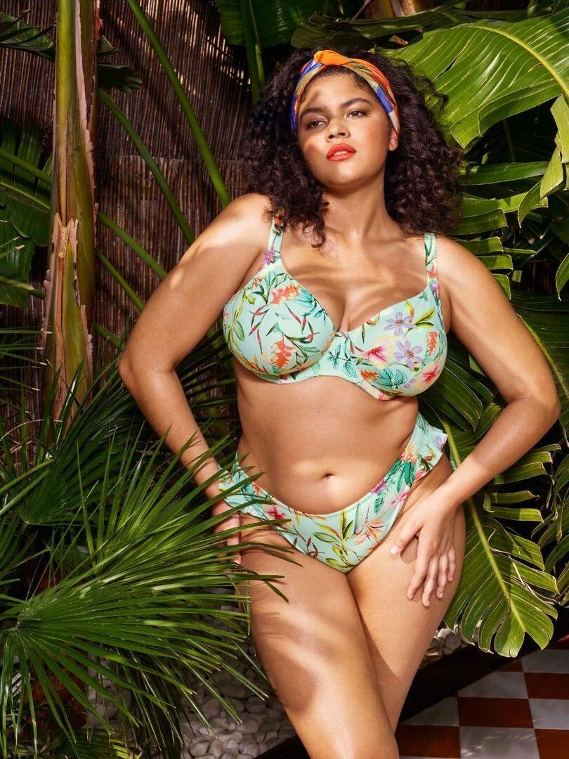 Haut de maillot grande taille Sunshine Cove   Bleu