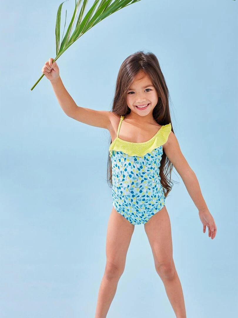 Maillot à imprimés aqua/citron Archimède Bleu