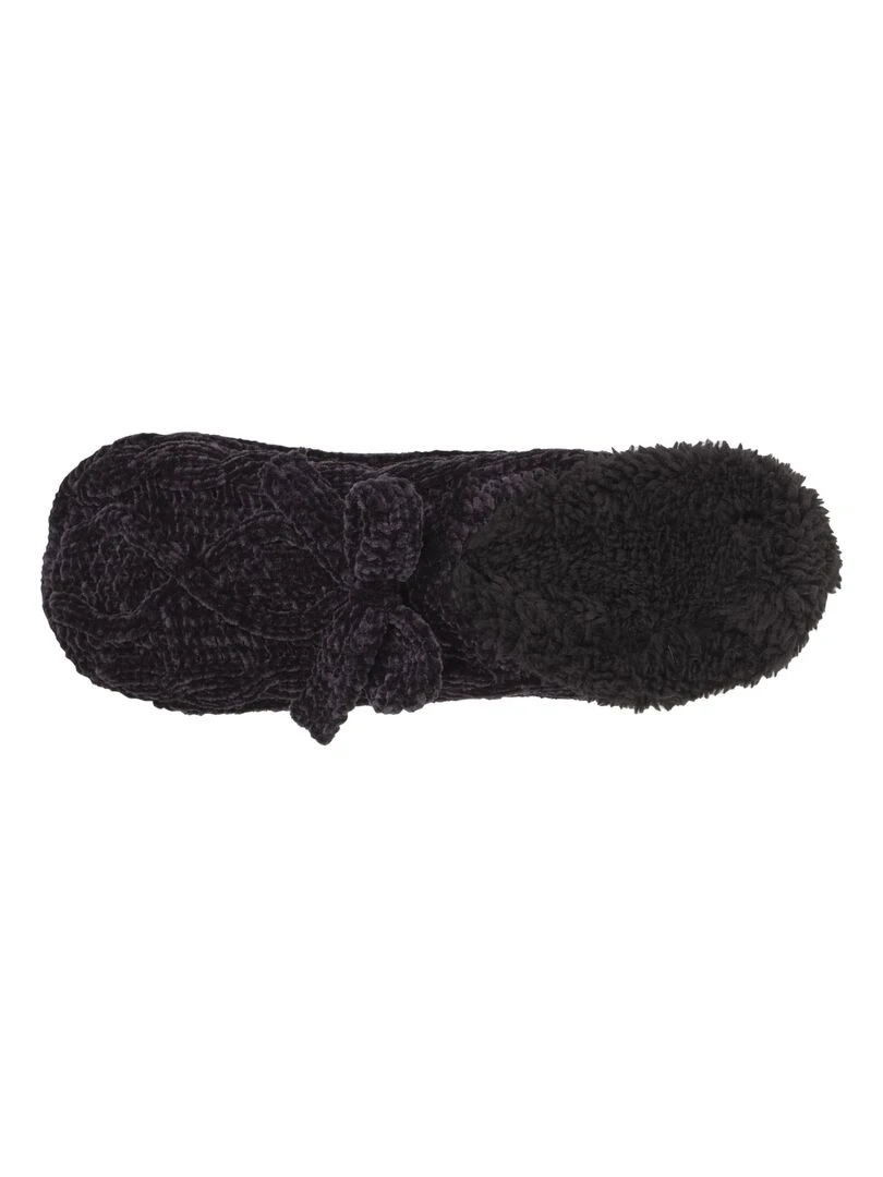 Chaussettes chaussons Femme Nœud Noir