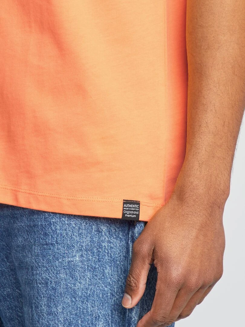T shirt en coton uni   Orange