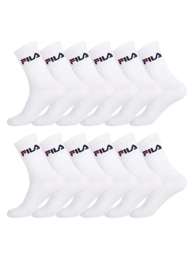 Lot de 12 Paires de Chaussettes Tennis Fila Blanc