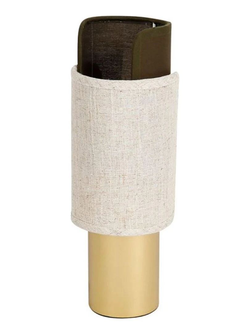 Lampe métal coton lin Bourgeon vert   Vert