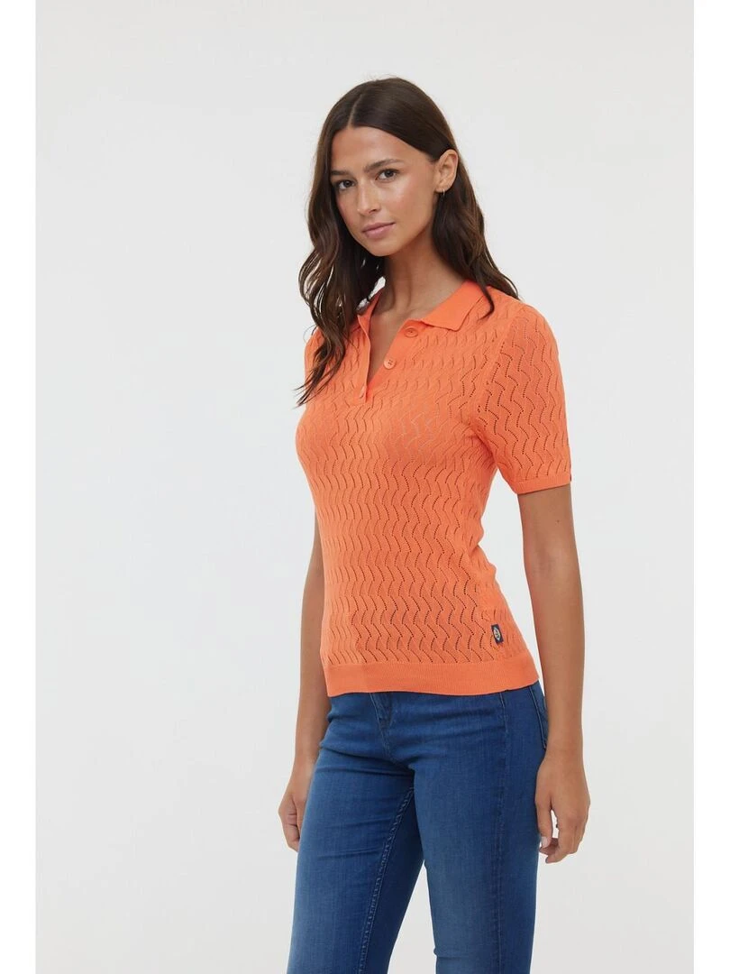 Lee Cooper   Polo manches courtes viscose slim BAHIA MC   Rose clair