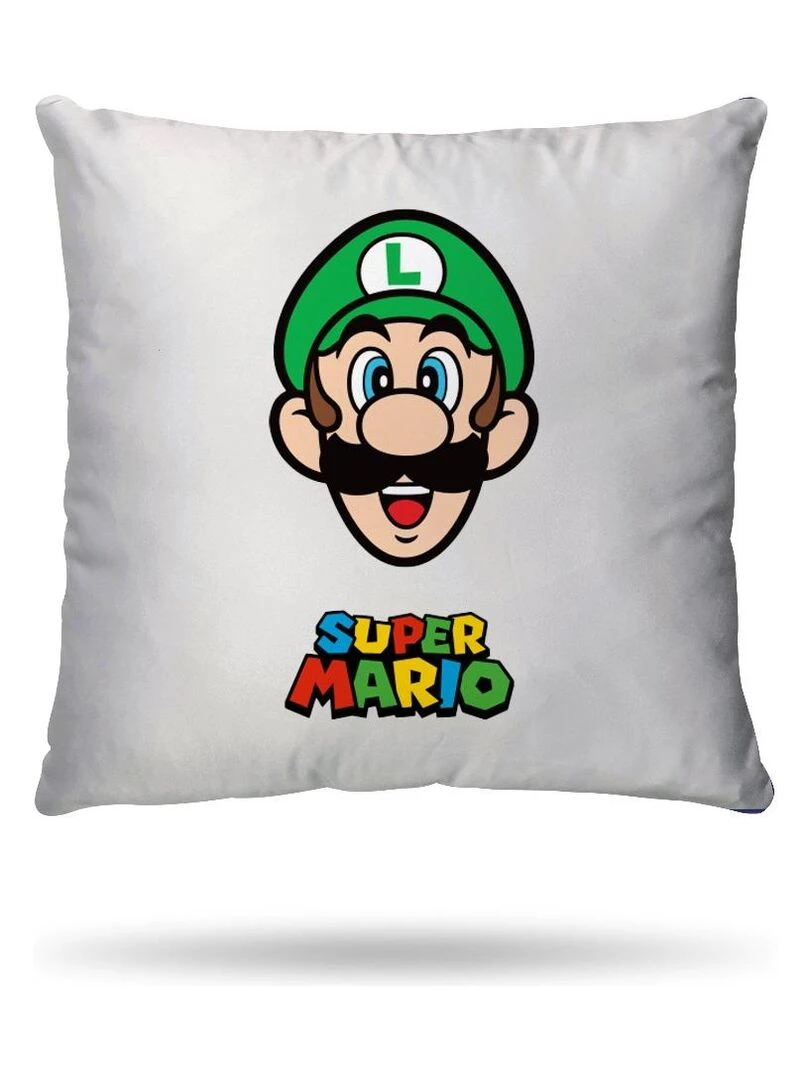 Housse de couette Mario & Luigi 140x200 cm et taie d'oreiller   100% Coton   Blanc