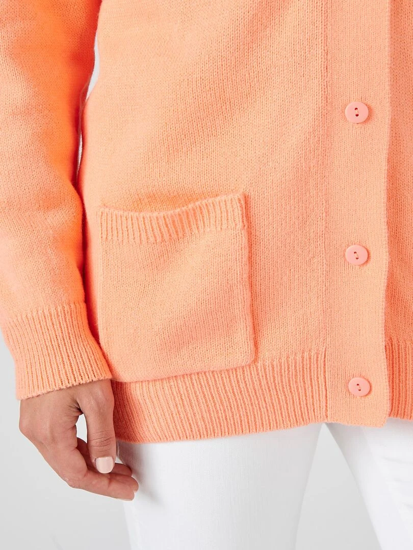 Gilet classique maille jersey Damart Orange corail