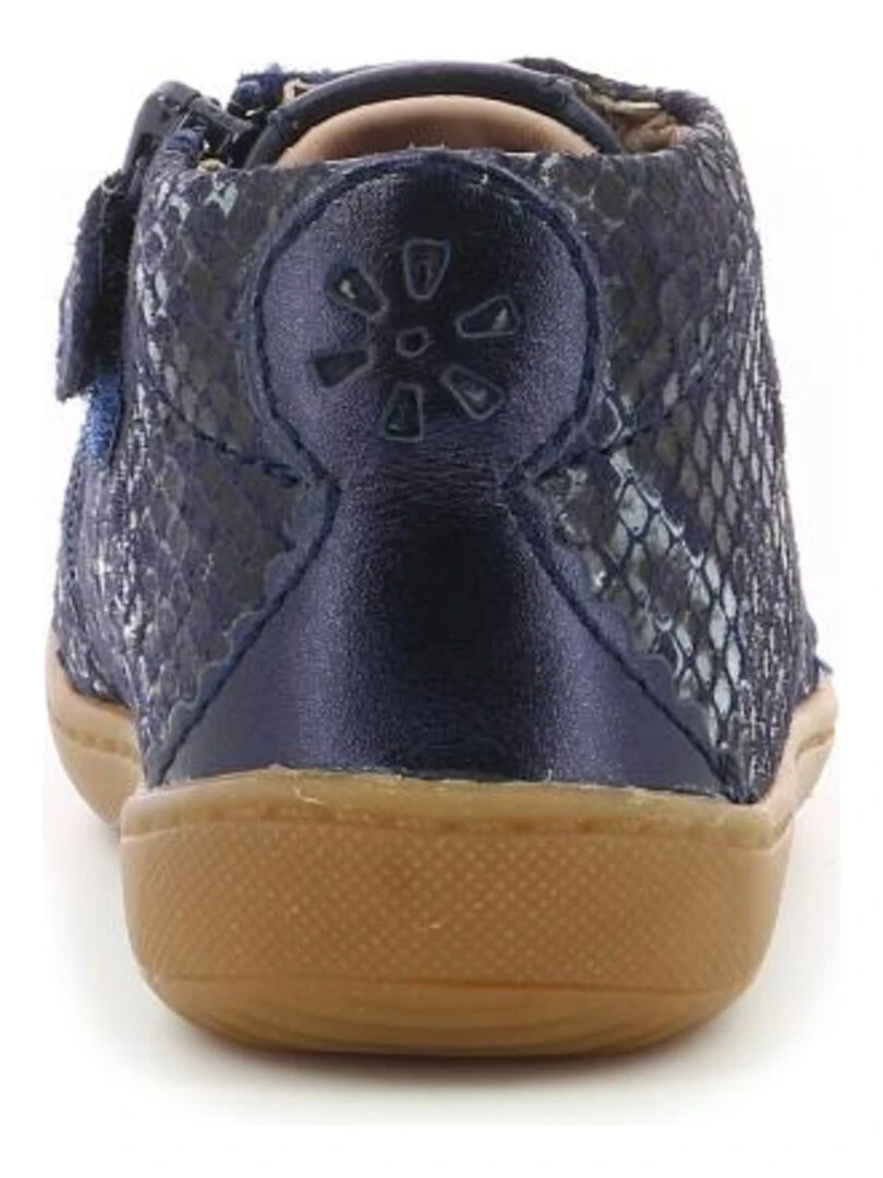 Bottillons Cuir Pastile   Bleu marine