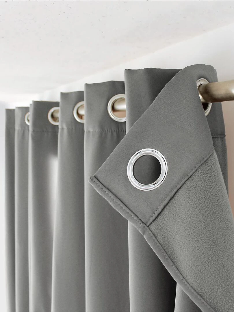 Rideau thermique en microfibre doublée   Gris clair