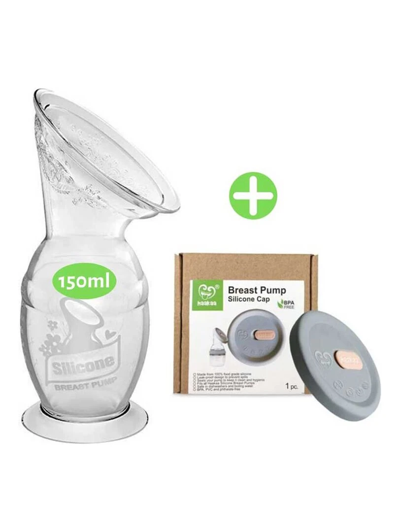Recueil Lait 100% silicone 150ml avec couvercle gris Multicolore