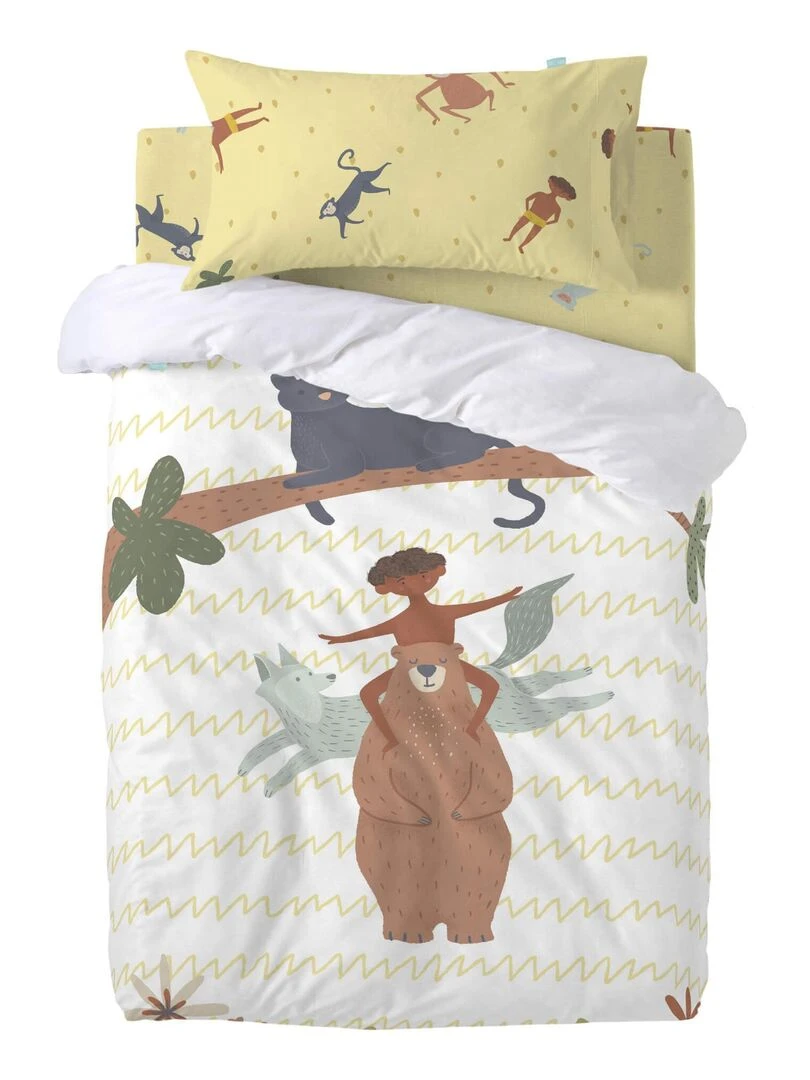 Taie d'oreiller Jungle life "Happyfriday" Multicolore