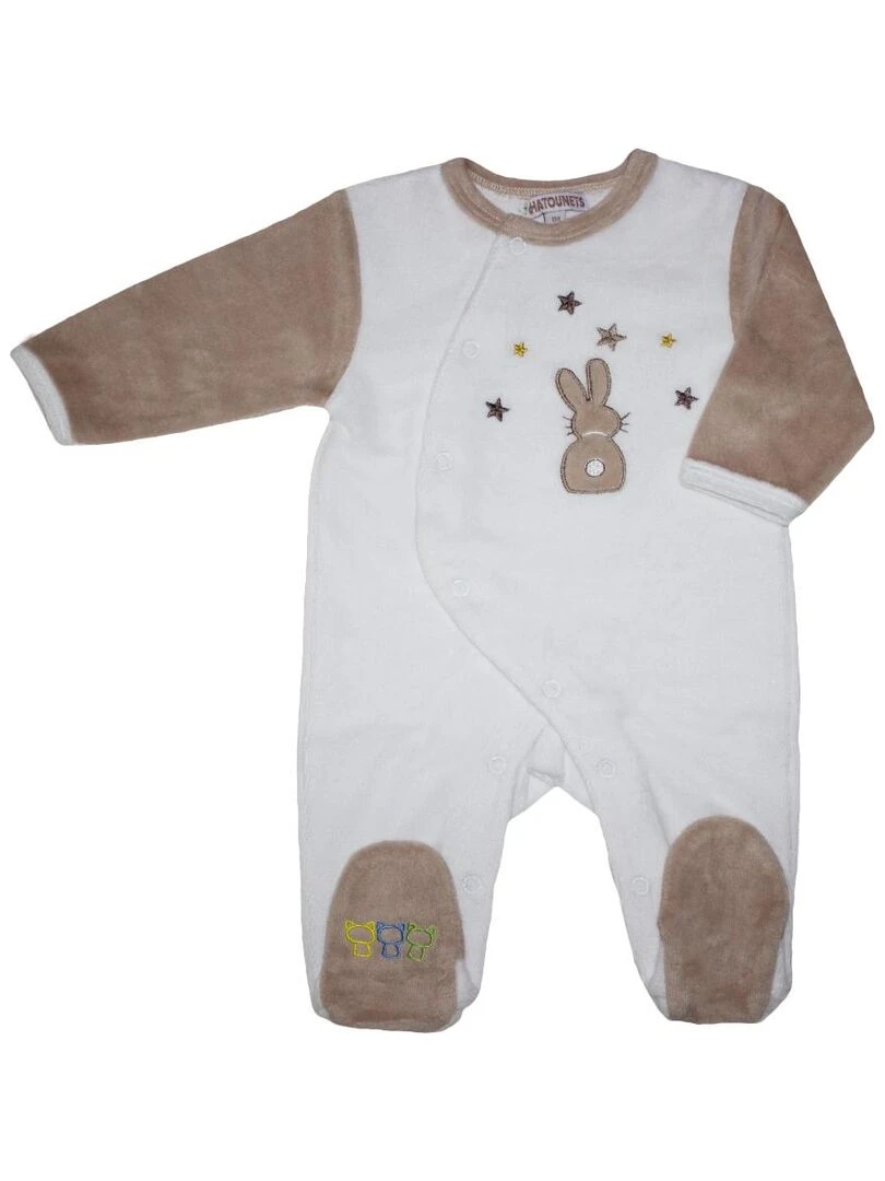 Bonnet dino en tricot  canard   Noukie's   Bleu