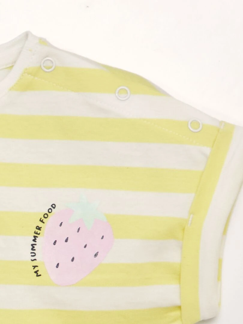 T shirt manches courtes   So Easy   Jaune rayé