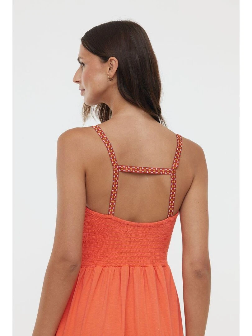 Lee Cooper   Robe manches bretelles coton  LOUXY SM   Orange mandarine