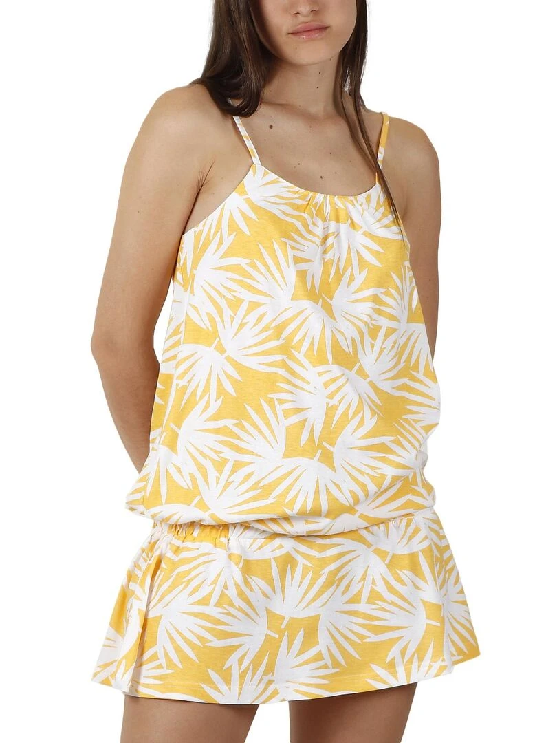 Robe de plage à bretelles Palm Spring Jaune